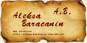 Aleksa Baračanin vizit kartica